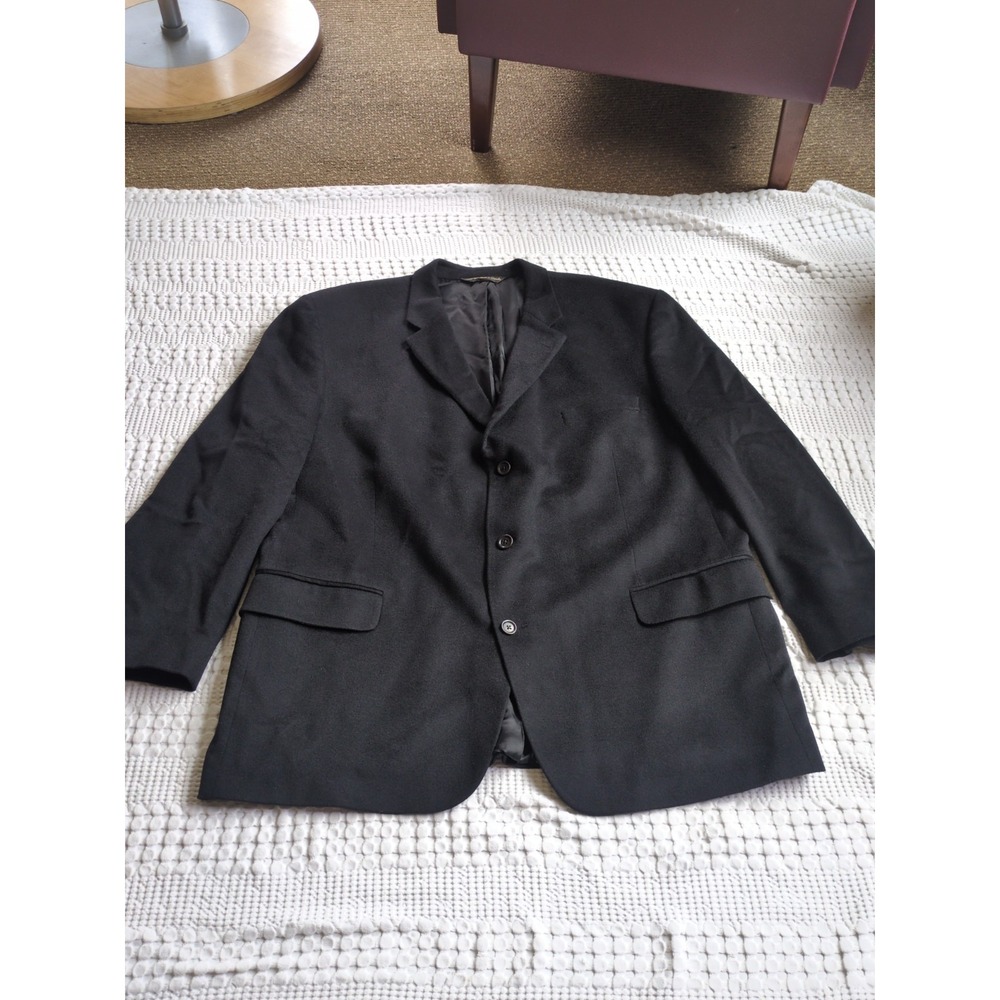 Jack Victor Loro Piana Cashmere Sport Coat Blazer Size 52 Long Black 3 Button
